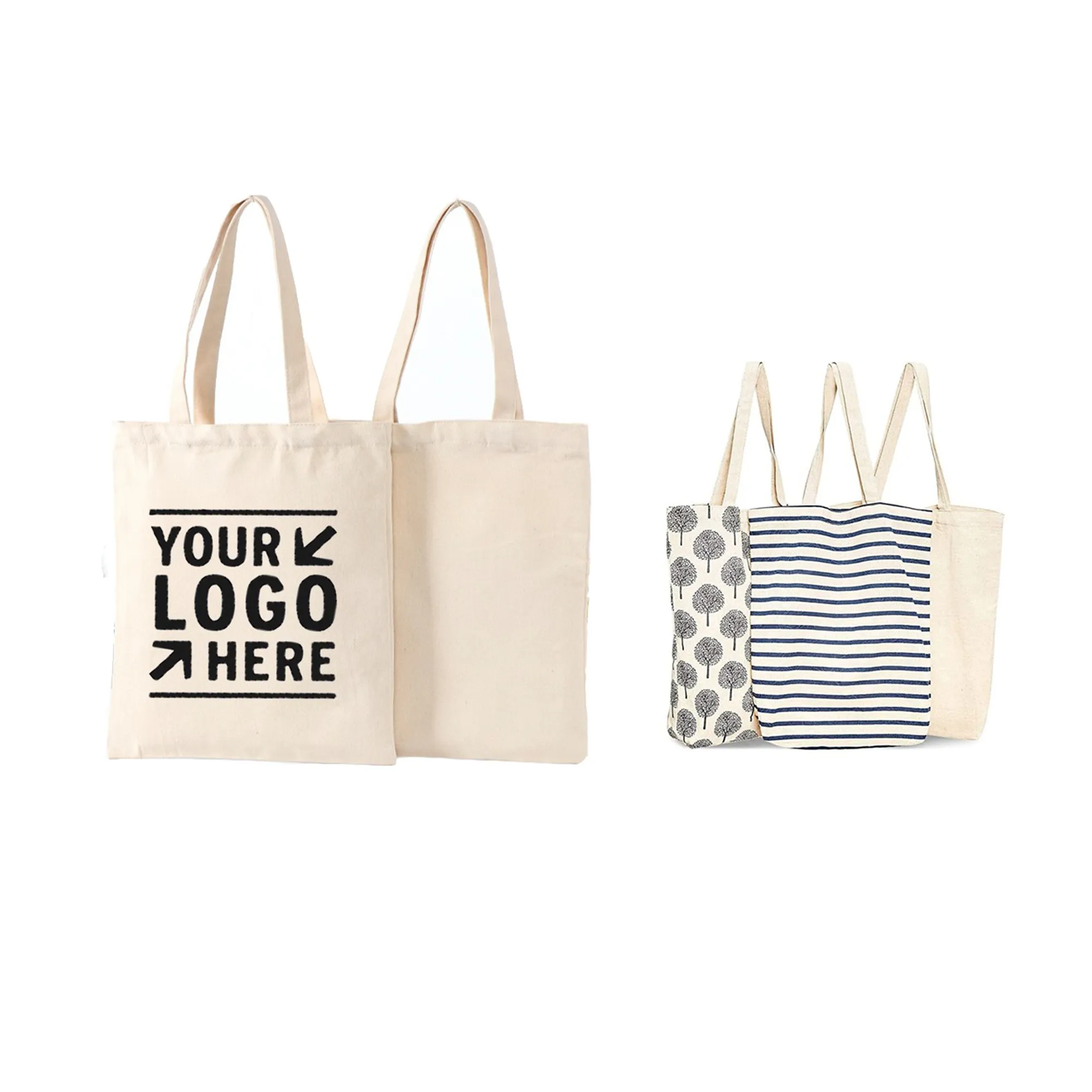 Natural Cotton Fiber Tote Bags, custom tote bag with logo imprint 3