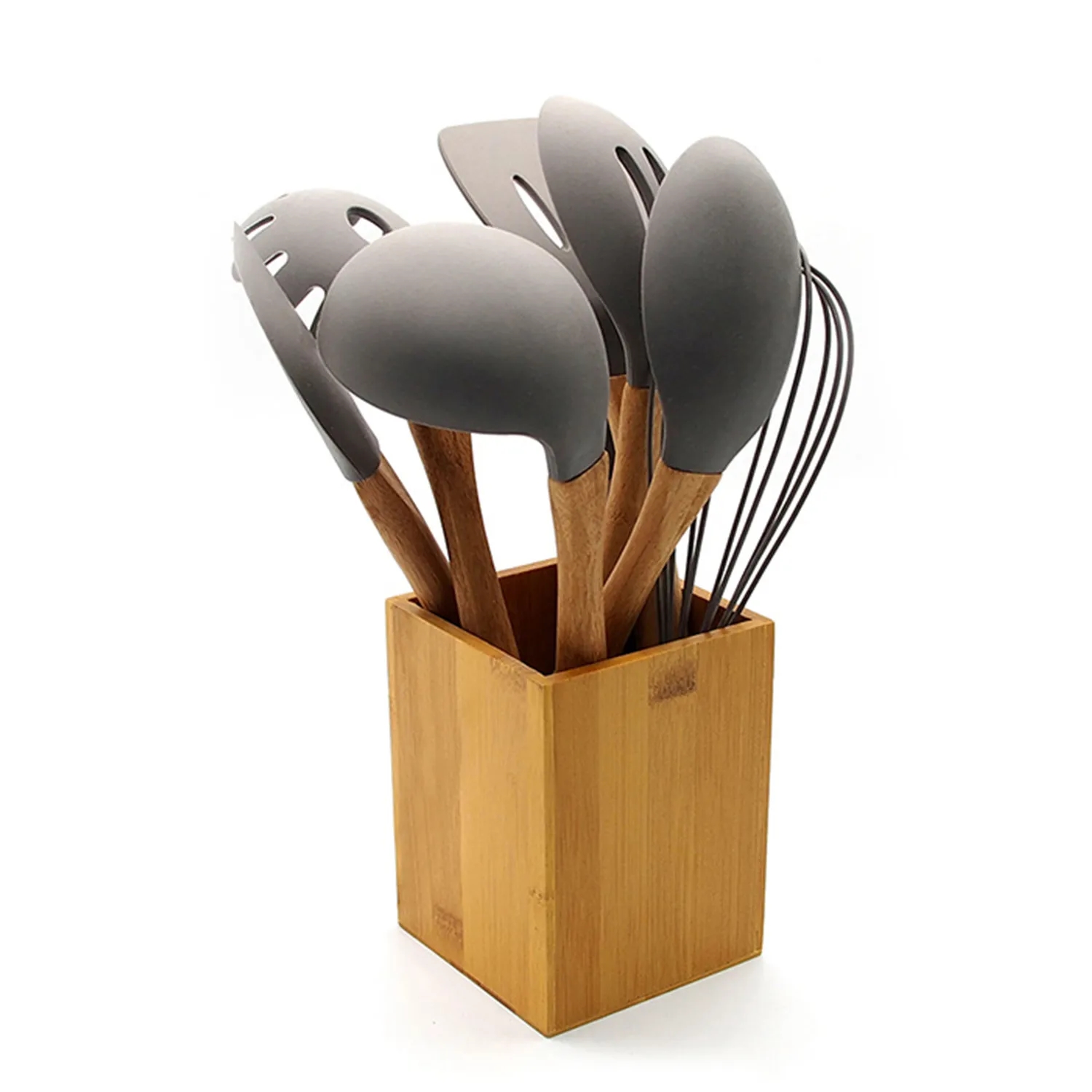 Bamboo Wood Desk Pen Pencil Holder 8