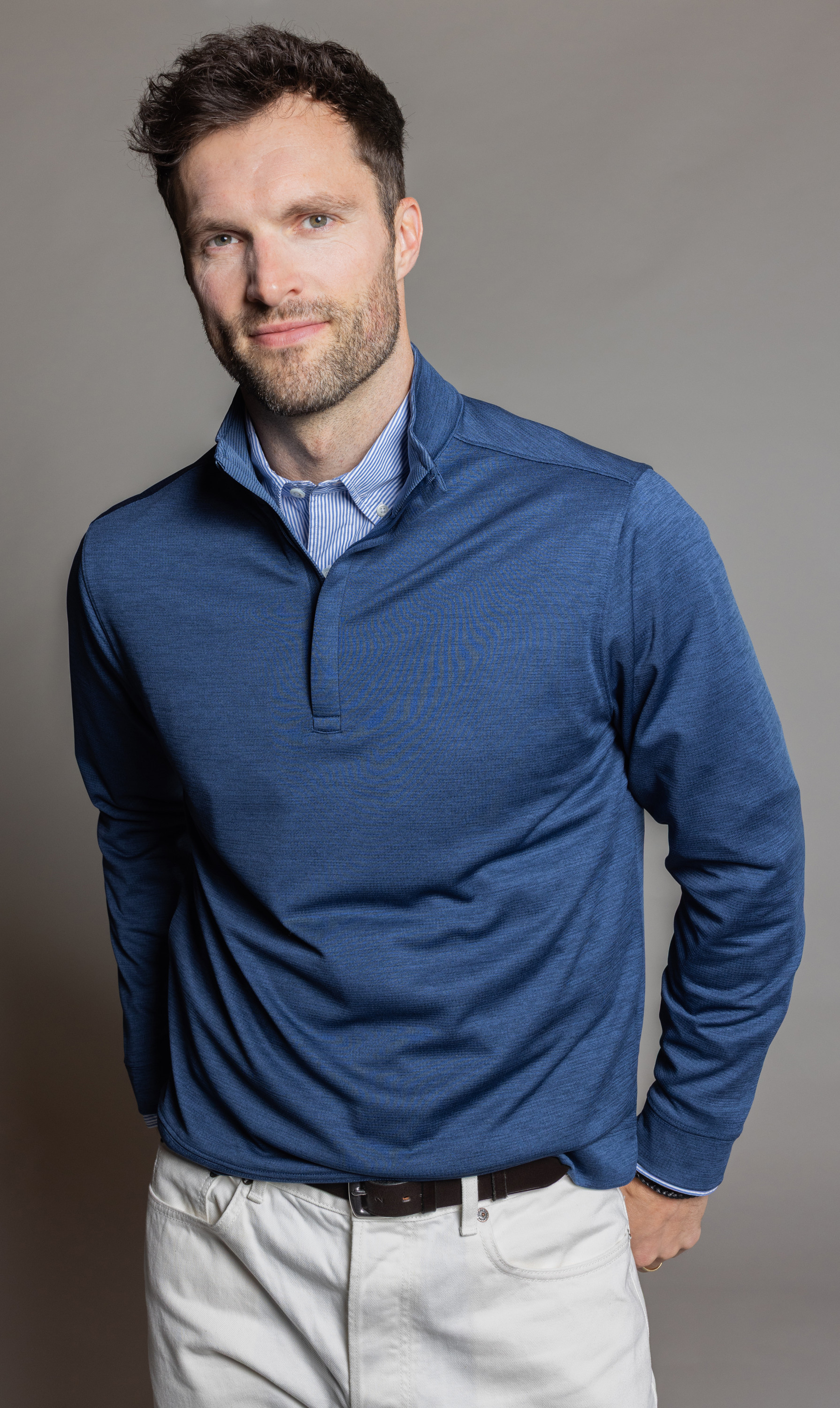 OOBE Men's Slater Heathered Quarter Zip Pullover