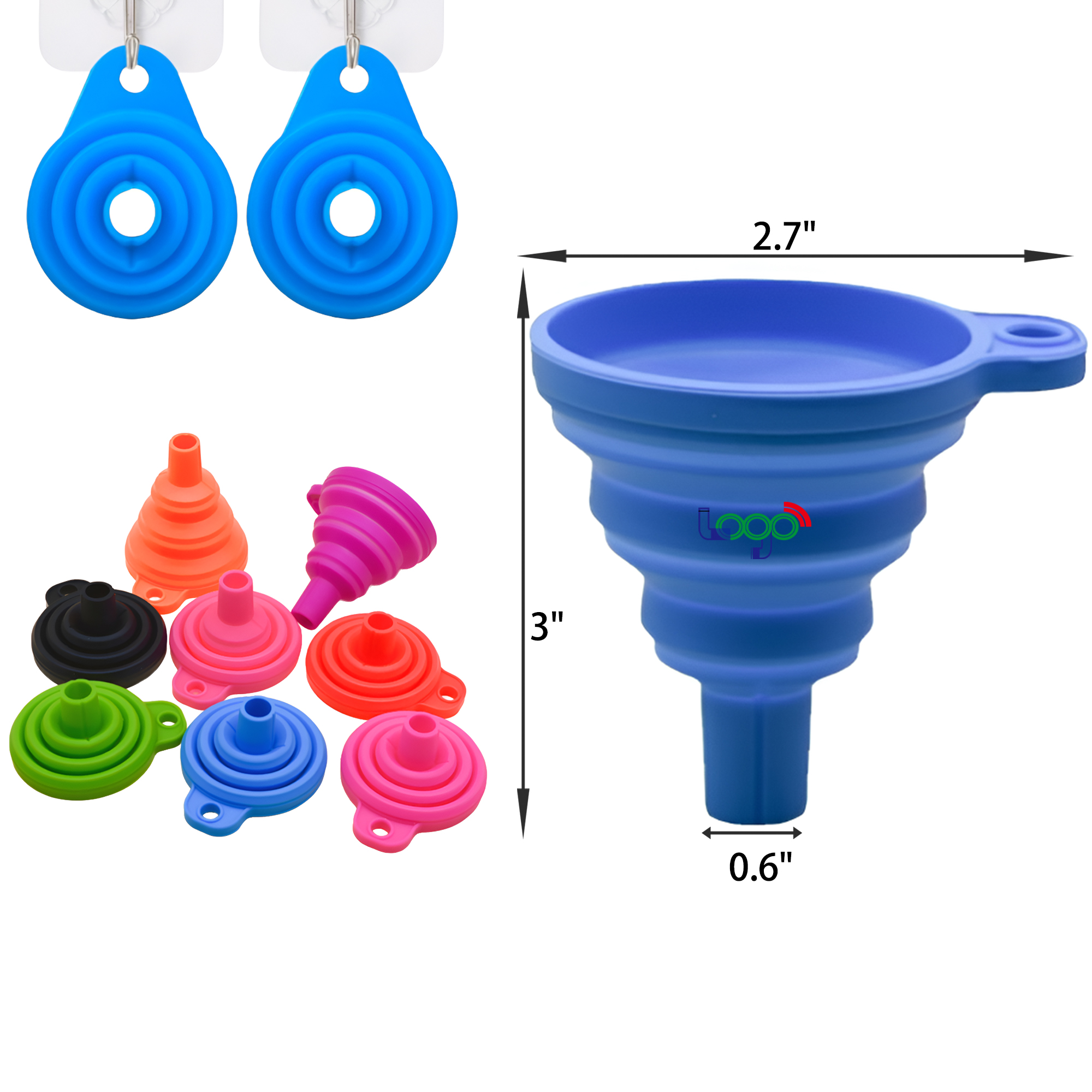 MOQ 50 PCS Flexible Folding Silicone Funnel 4