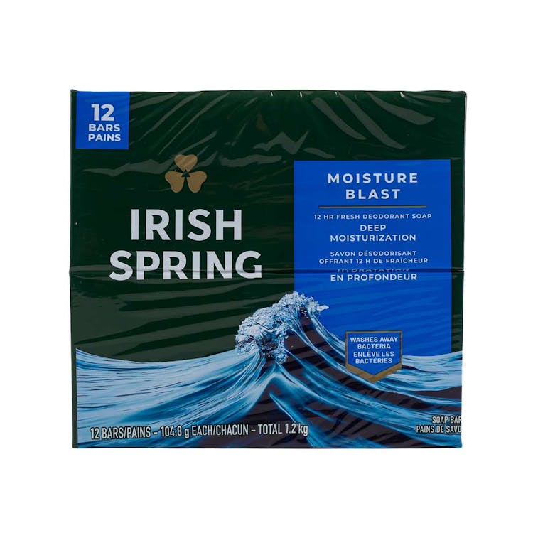 Irish Spring Moisture Blast Soap - 12 Pack 3.7 oz 3