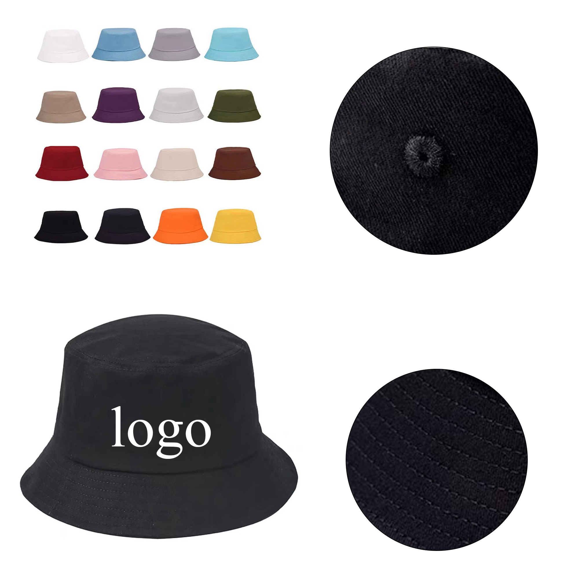 Unisex Plain Casual Bucket Hat 1