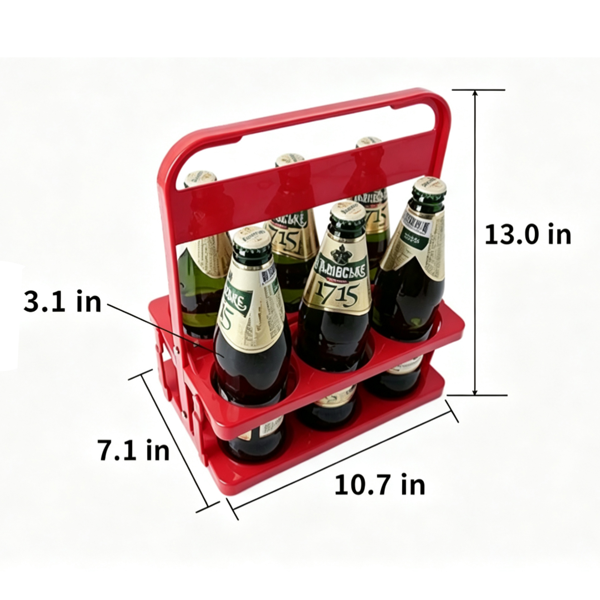 6-Bottle Foldable Plastic Wine Carrier with Handle for Bar 3