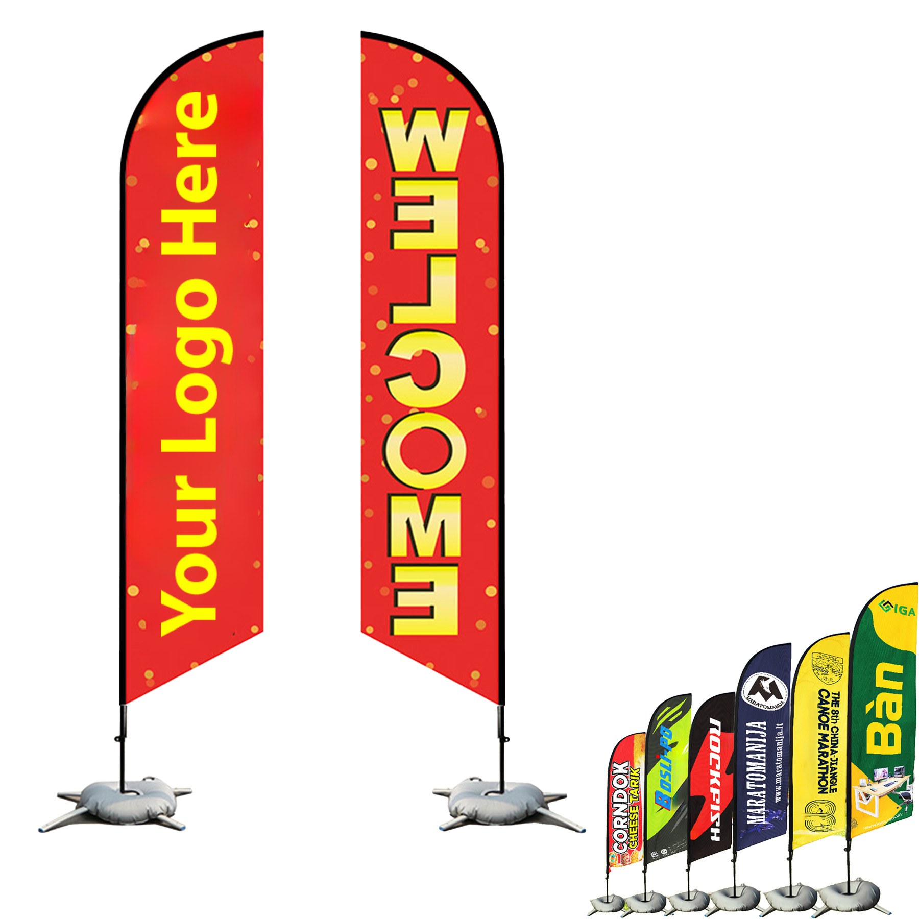 Feather Flag Kit- Double Sided W/Spike Base