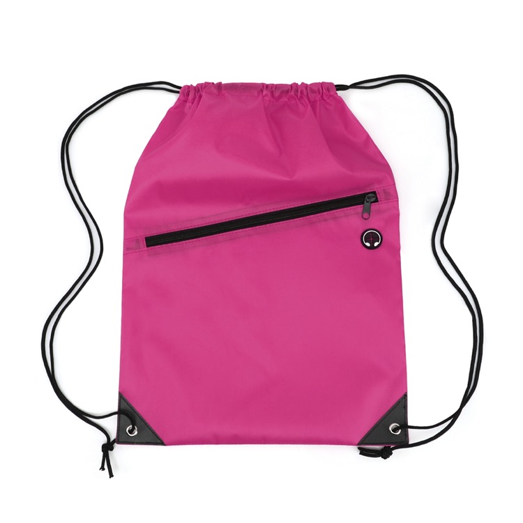 Drawstring Backpack with Front Zipper Pocket 77