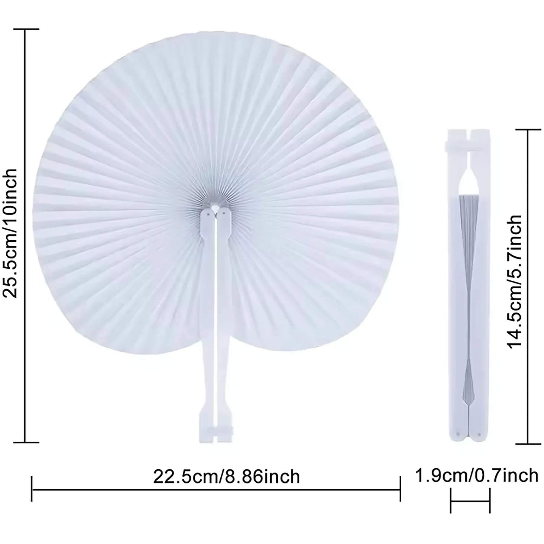 Paper Hand Fans Round Colorful 30
