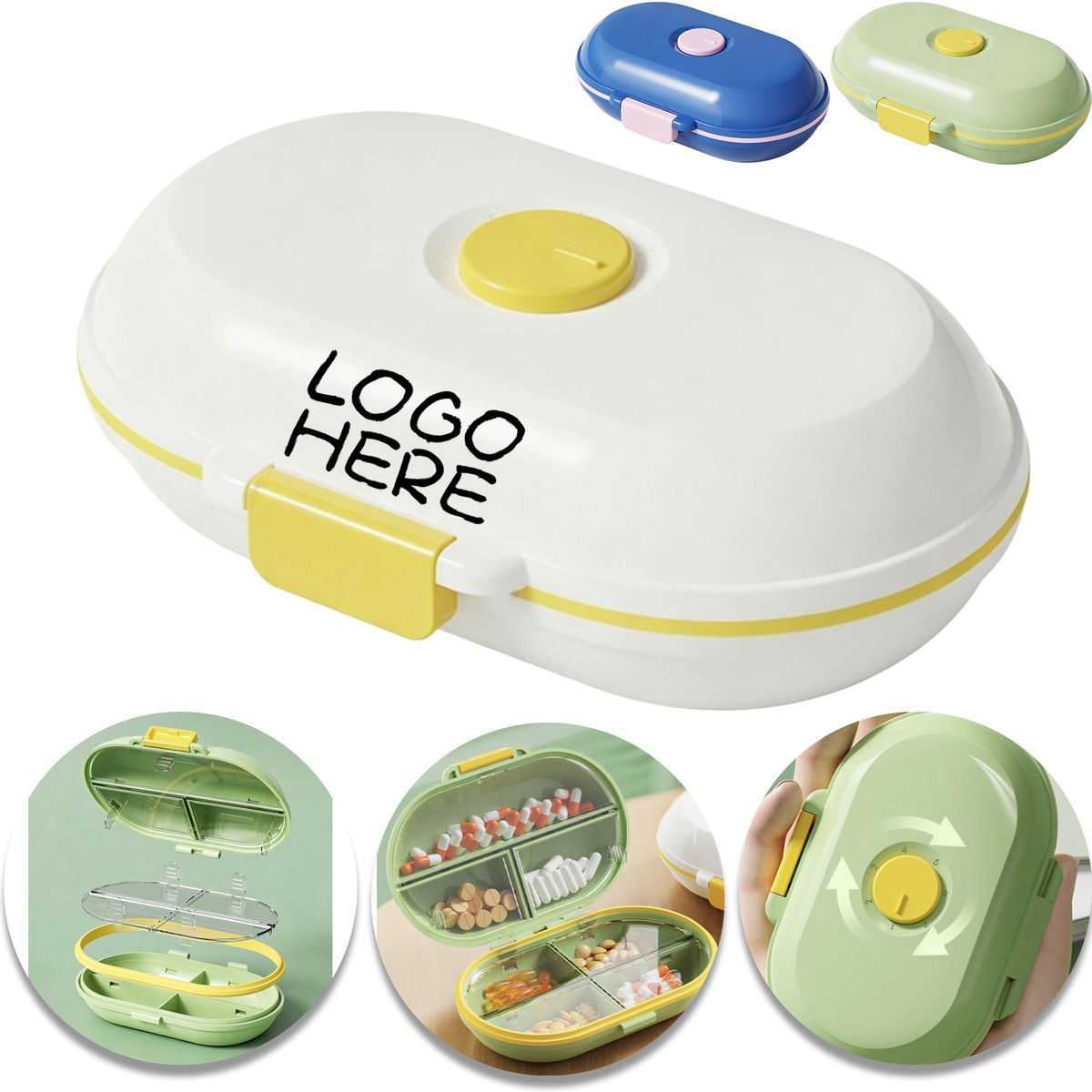 Compact Pill Dispenser Container
