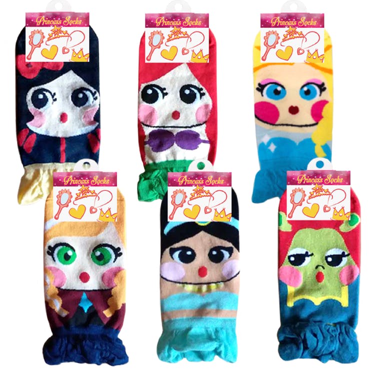Princess Socks - Assorted Styles One Size Cotton/Polyester 2