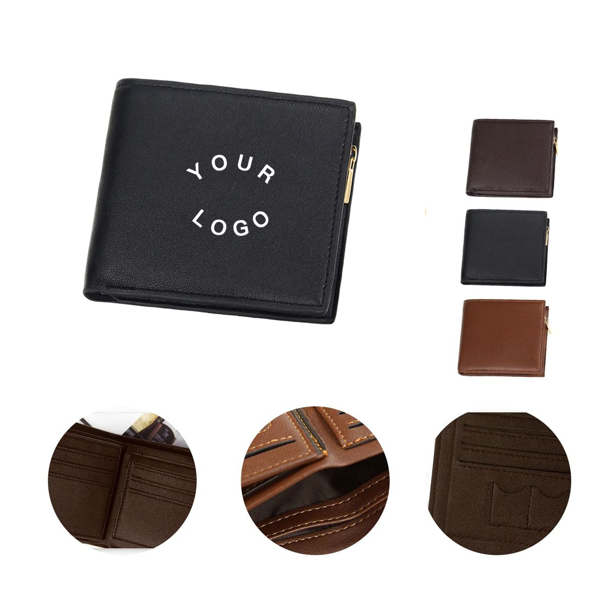 Compact Microfiber Wallet with Magnetic Protection