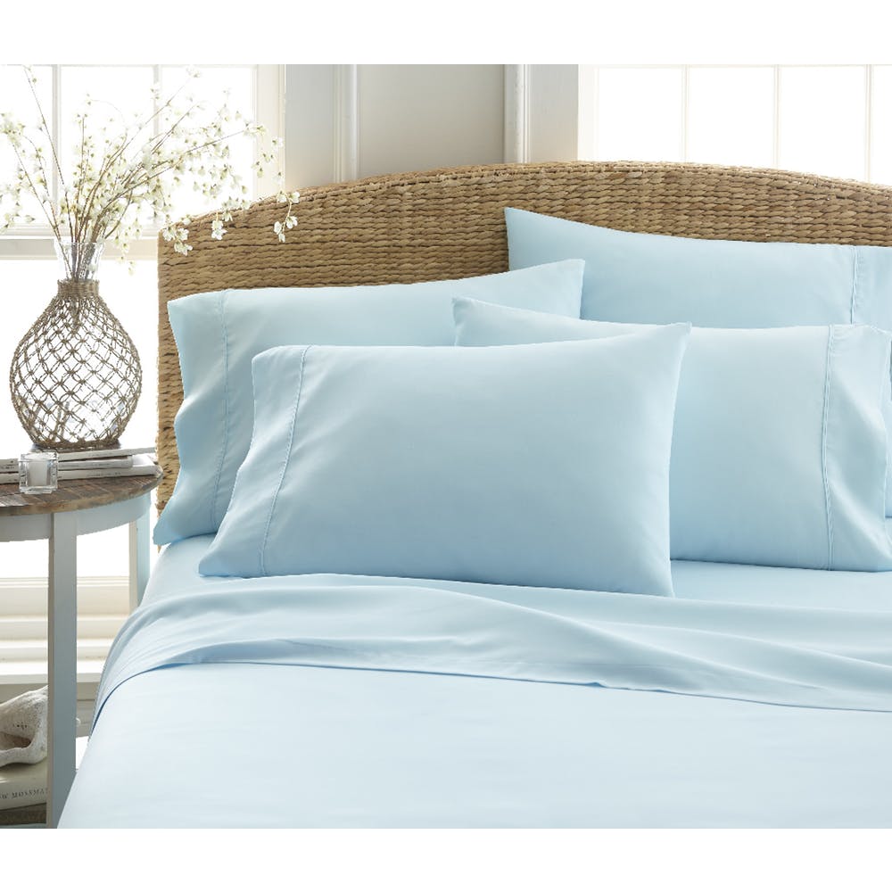 Microfiber Bed Sheet Sets - Aqua Twin 3 Piece Double-Brushed
