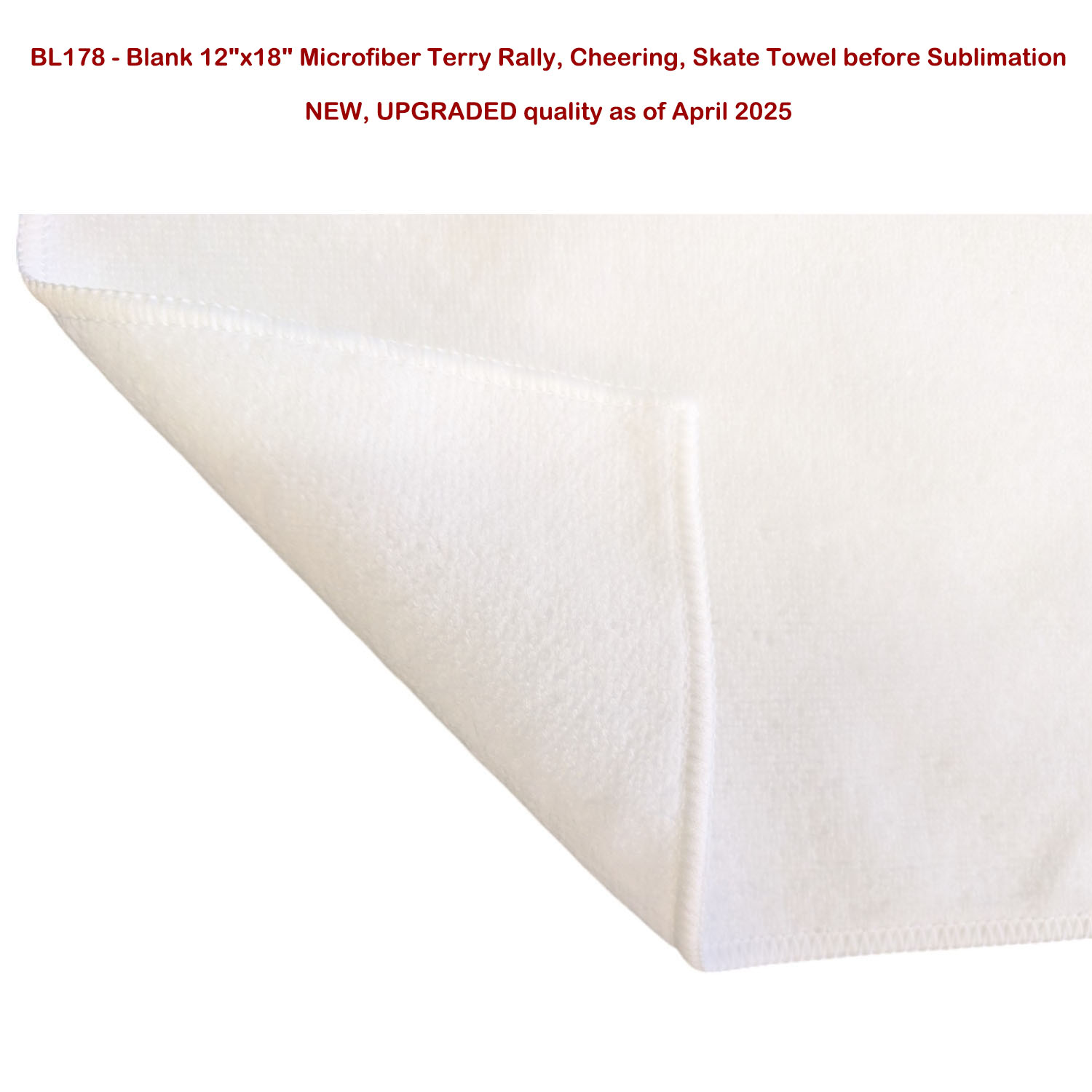 48 Hr Quick Ship - White Microfiber Dri-Lite Terry Sponsorship Rally Towel, 12x18, Sublimated 20