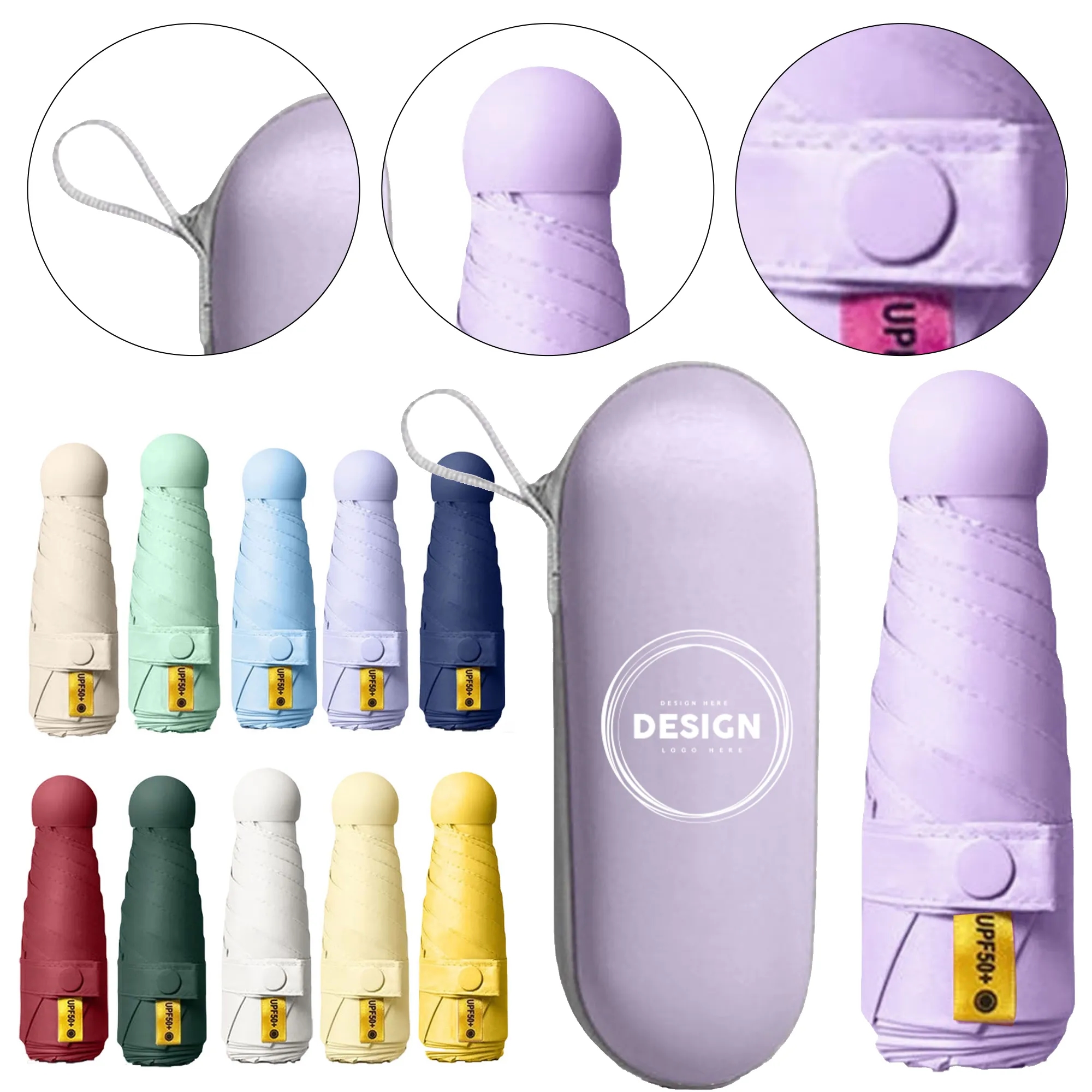 Mini Foldable Umbrella With Carry Case