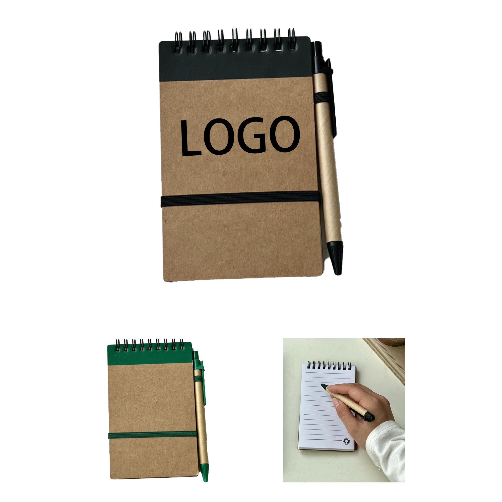 Creative Mini Kraft Spiral Notebook With Pen 3
