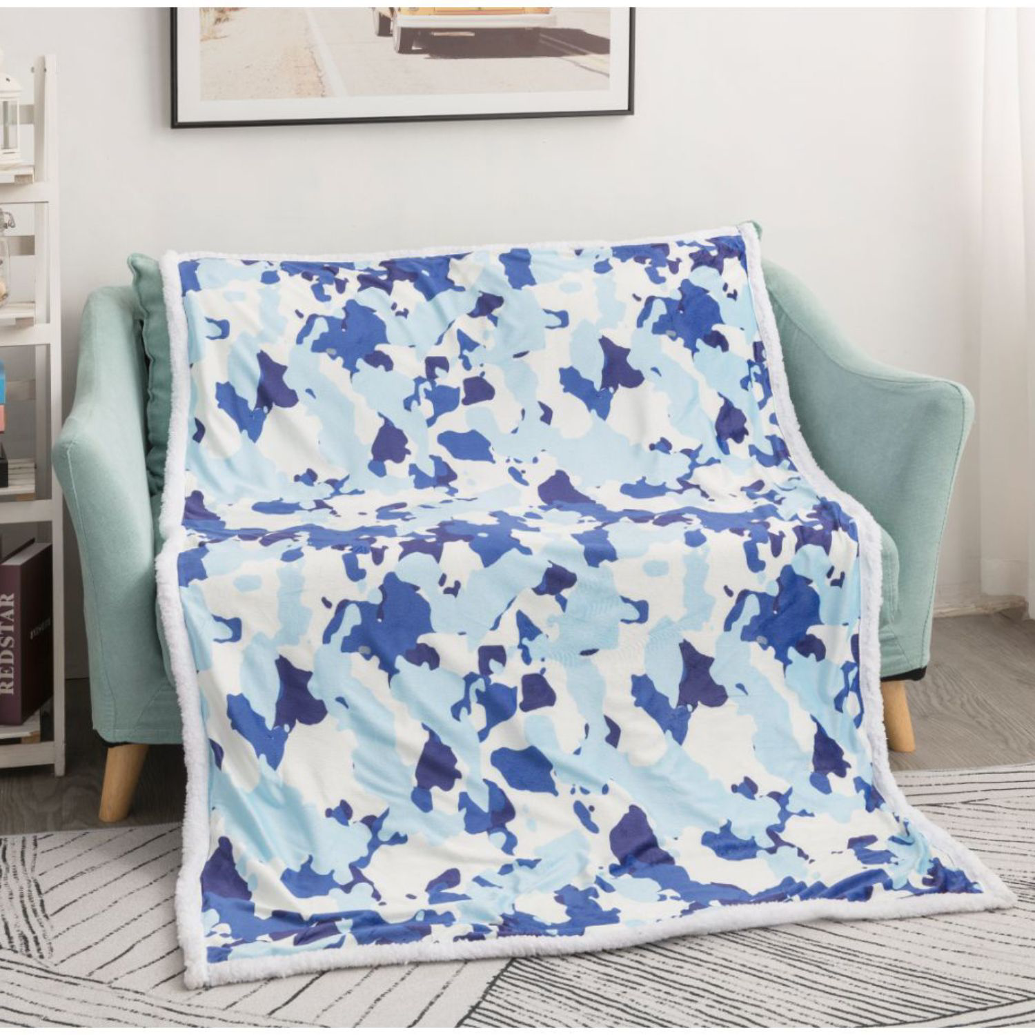 40" X 60" Luxurious Plush Crystal Velvet Sherpa Sublimation Blanket