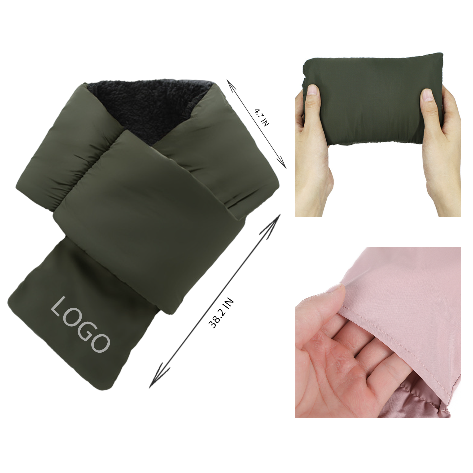 MOQ 10 PCS High - Quality Winter Fleece Thermal Scarf 2