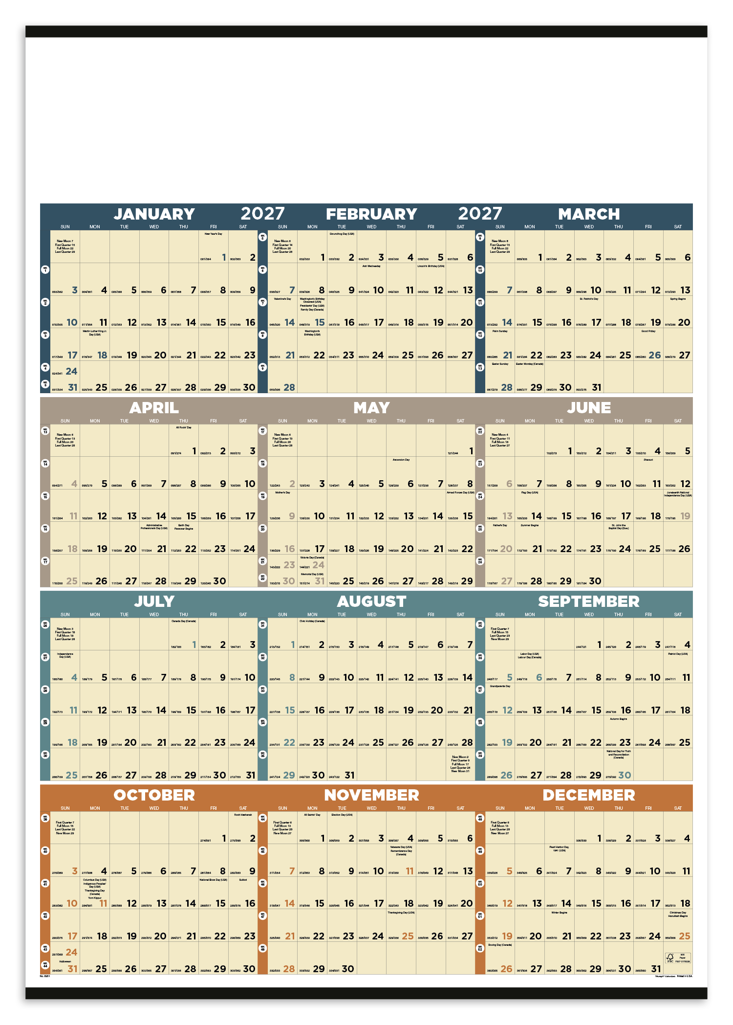 Triumph Calendars Time Management Span-A-Year (Non-Laminated) Calendar