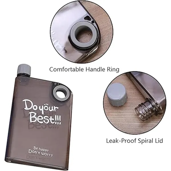 Portable Travel Flat Water Bottle With Cover For Drinks 5