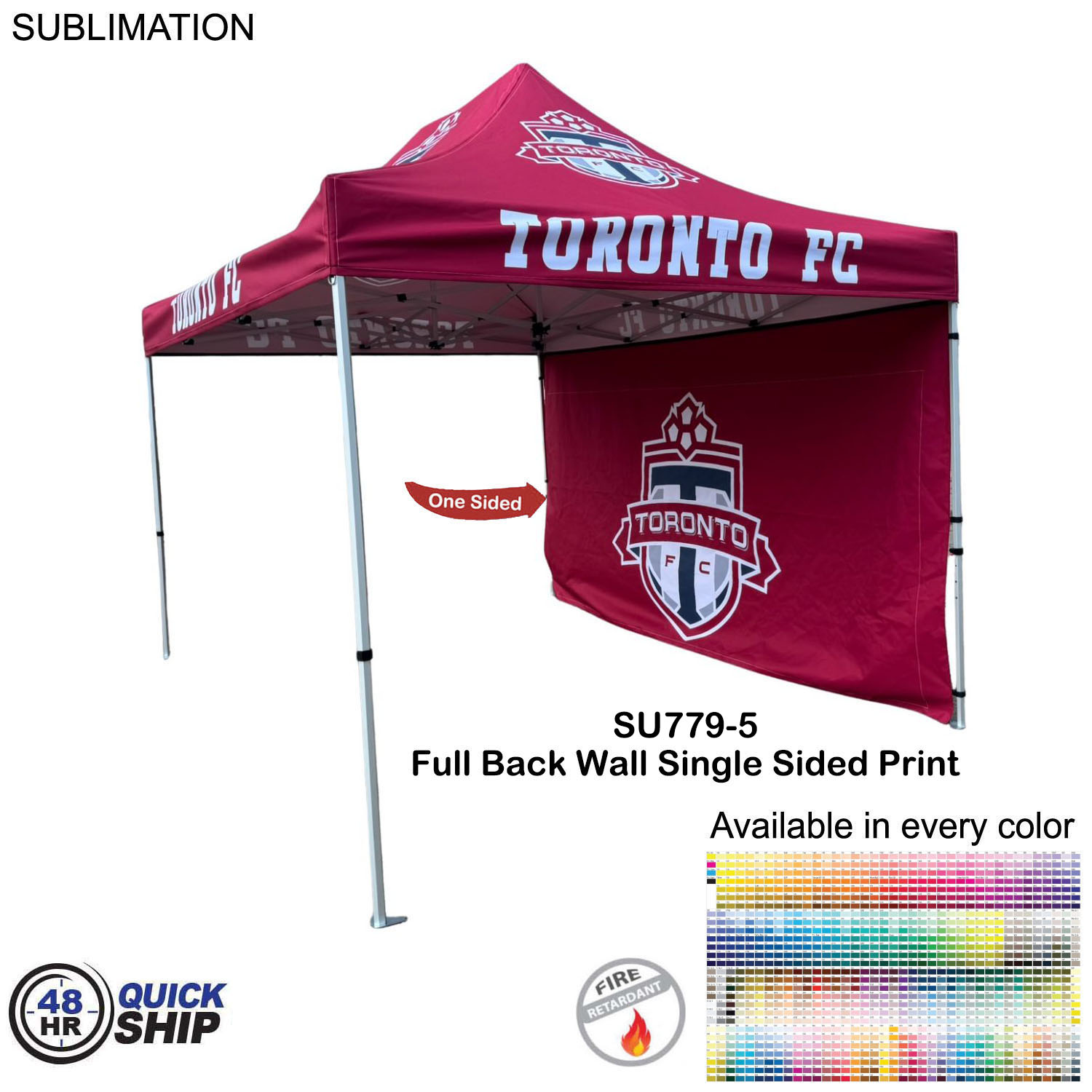 48Hr Quick Ship - Full 15' Back Wall for 10x15 Tent Kit, Sublimated, Single Sided Print 7