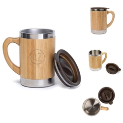 10 Oz Bamboo Sheel Stainless Steel Travel Mug