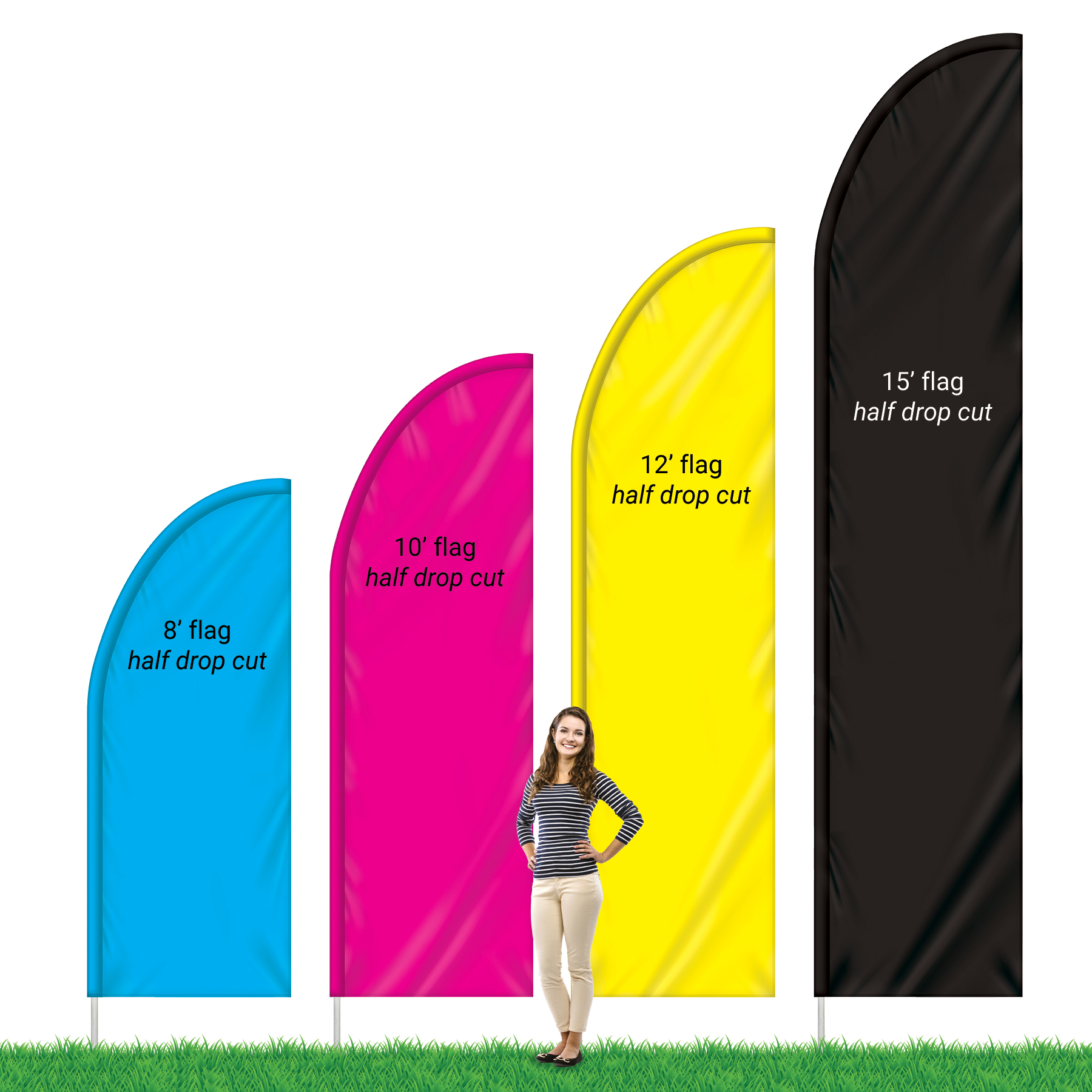 3' x 8' Custom Single Reverse Half Drop Flag 14