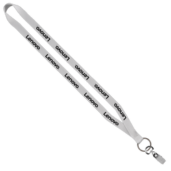 1/2" Polyester Lanyard with Sewn Metal Bulldog Clip