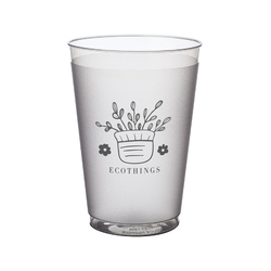 12 oz. Frosted Plastic Stadium Cup (1 Color Imprint)