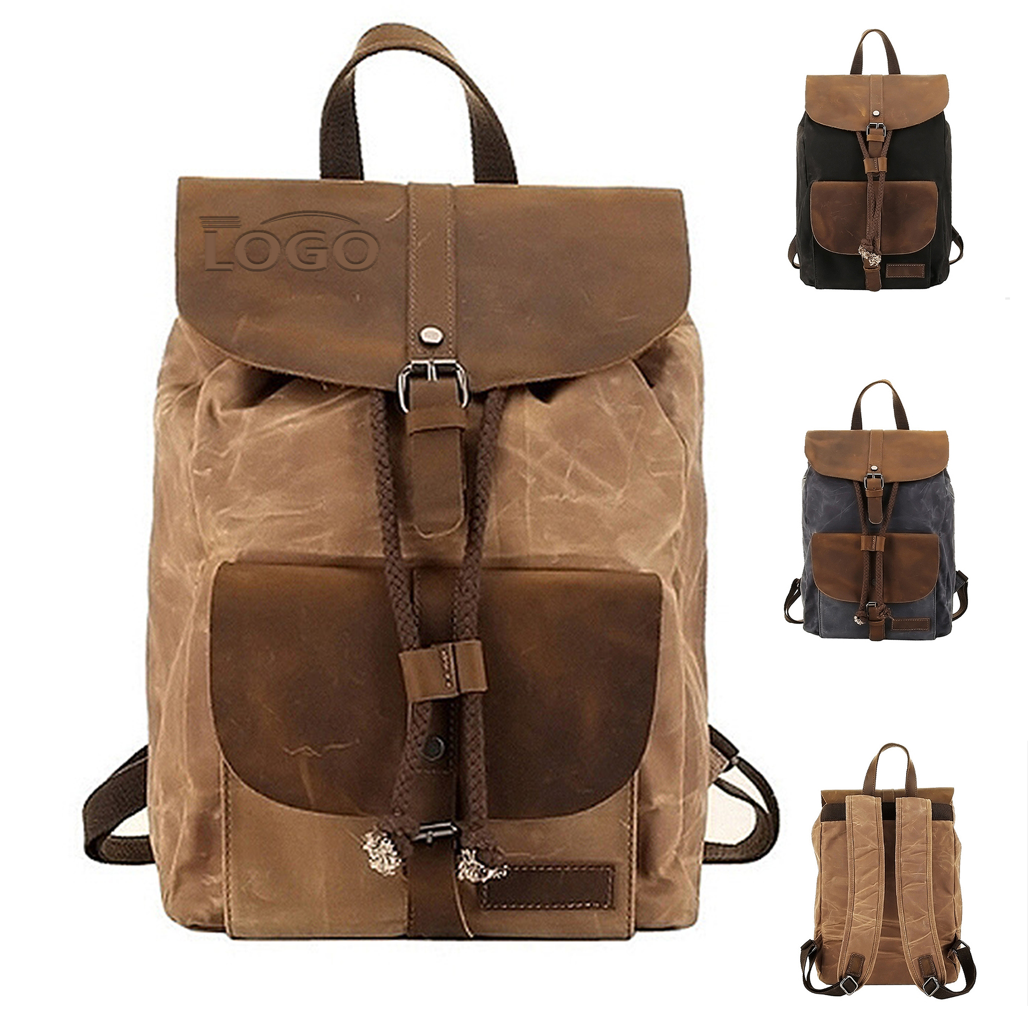 Waterproof Leather Outdoor Travel Backpack 8