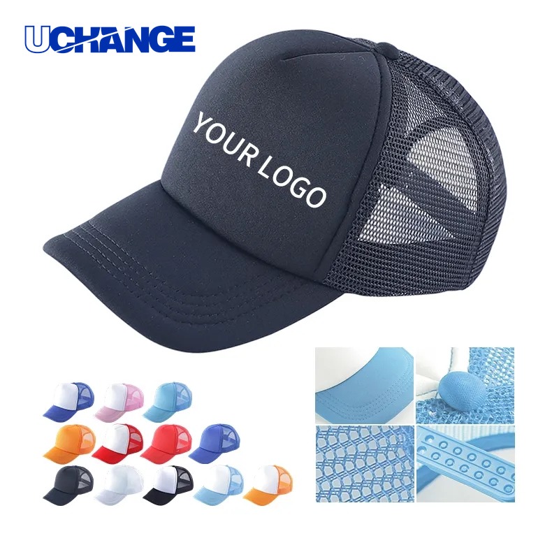 Casual Polyester Mesh Back Trucker Hat Headwear for Daily Wear