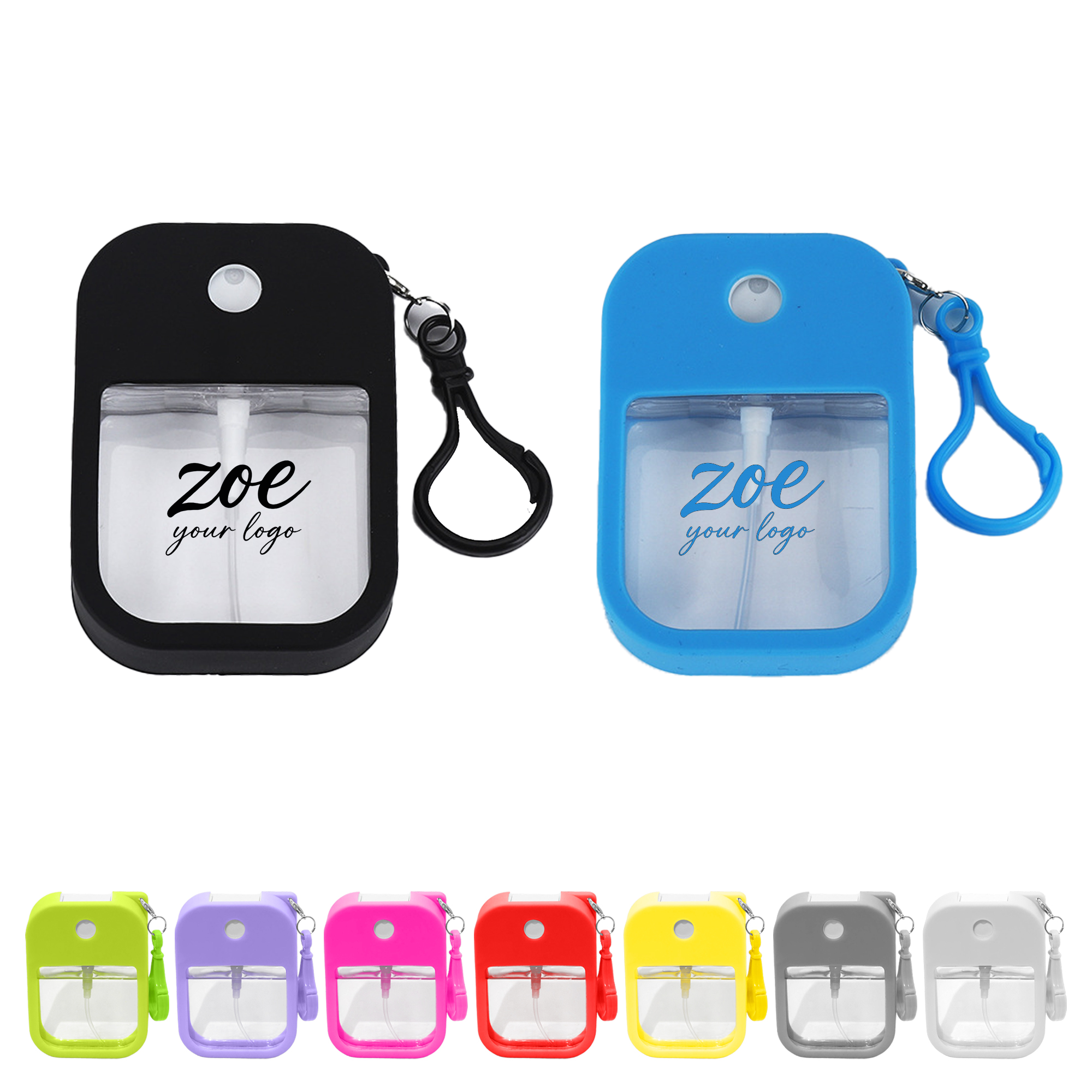 Portable Card Spray Bottle with Silicone Cover And Key Ring 1