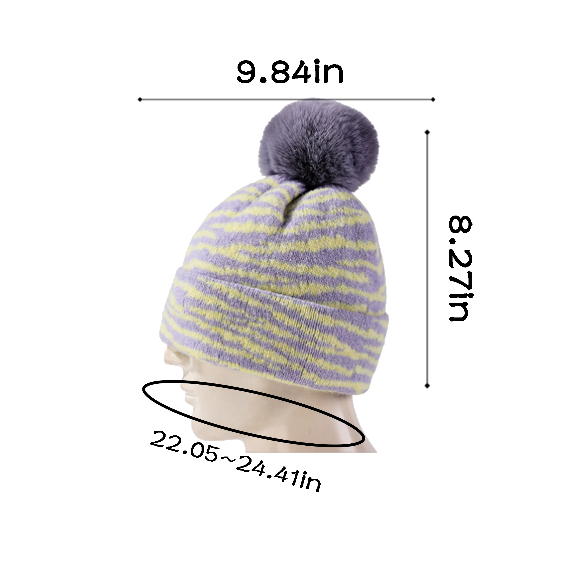 MOQ 20 PCS Striped Knit Beanie 5