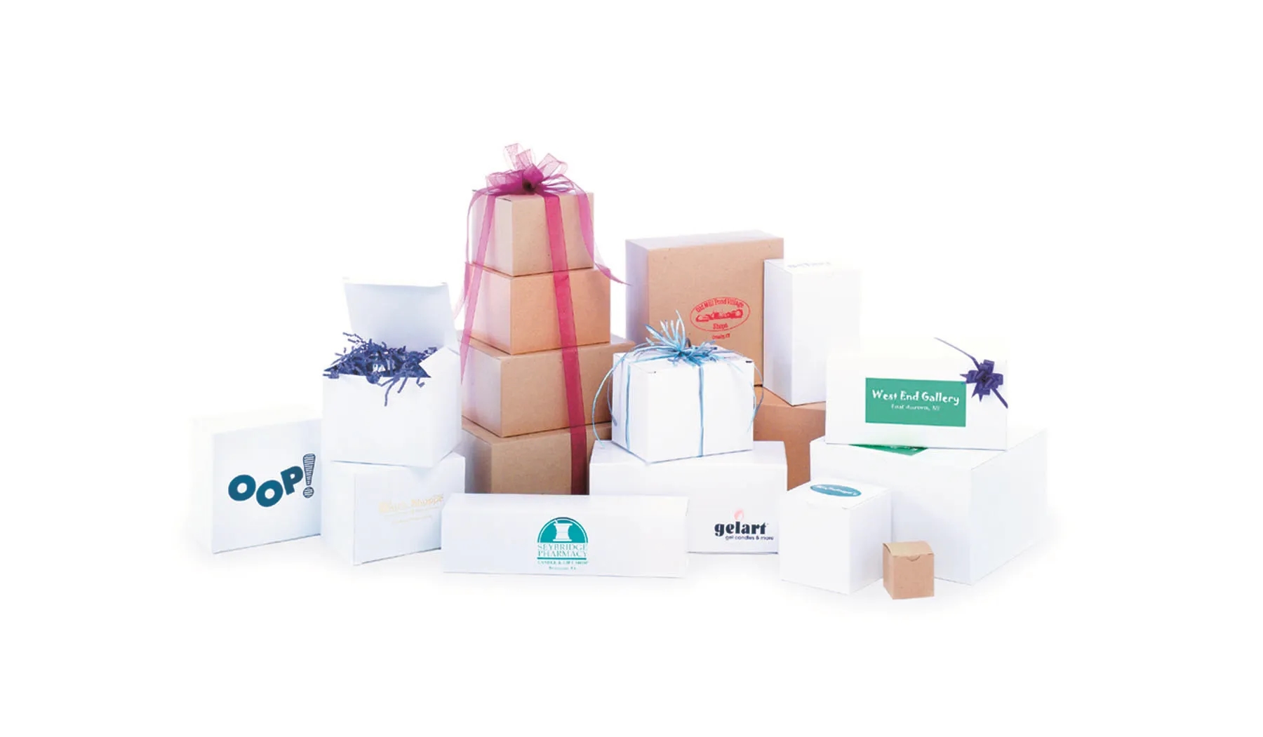 One Piece White Gloss Gift Boxes