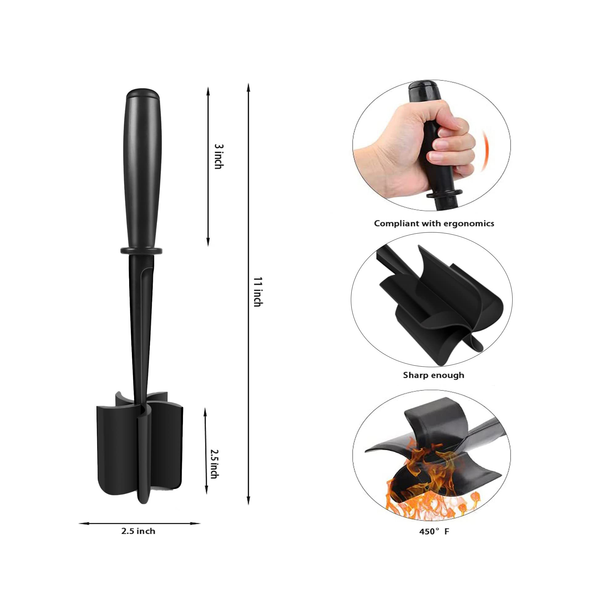 5 Curved Blades Ground Beef Smasher Durable MOQ50 3