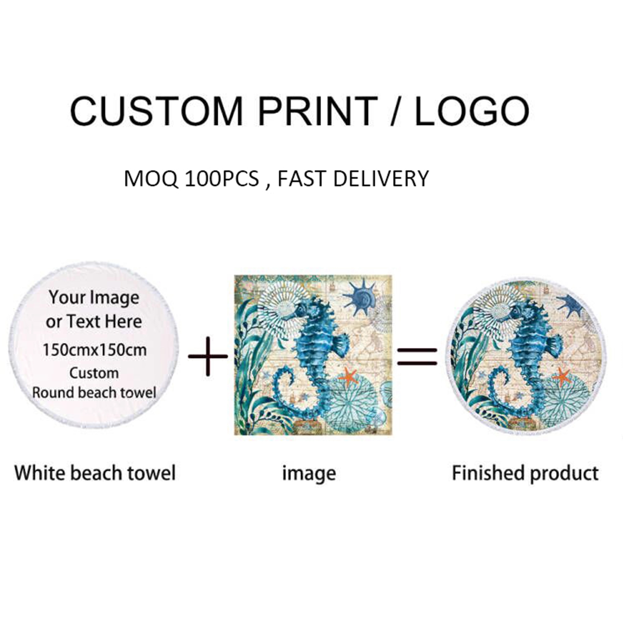 59" Full Color Round Beach Towel Blanket MOQ 10 PCS 6