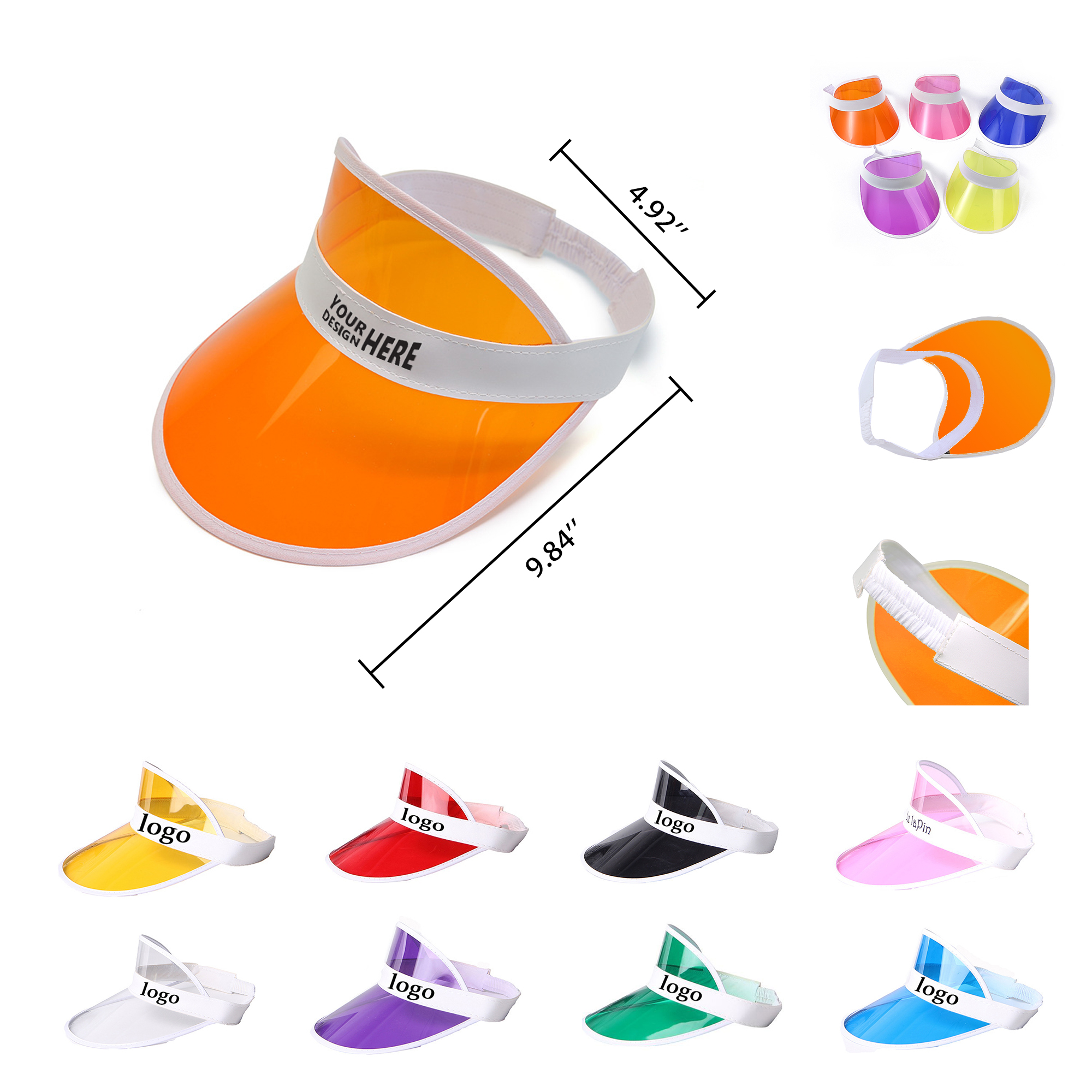 Colorful Transparent Sun Visor MOQ50