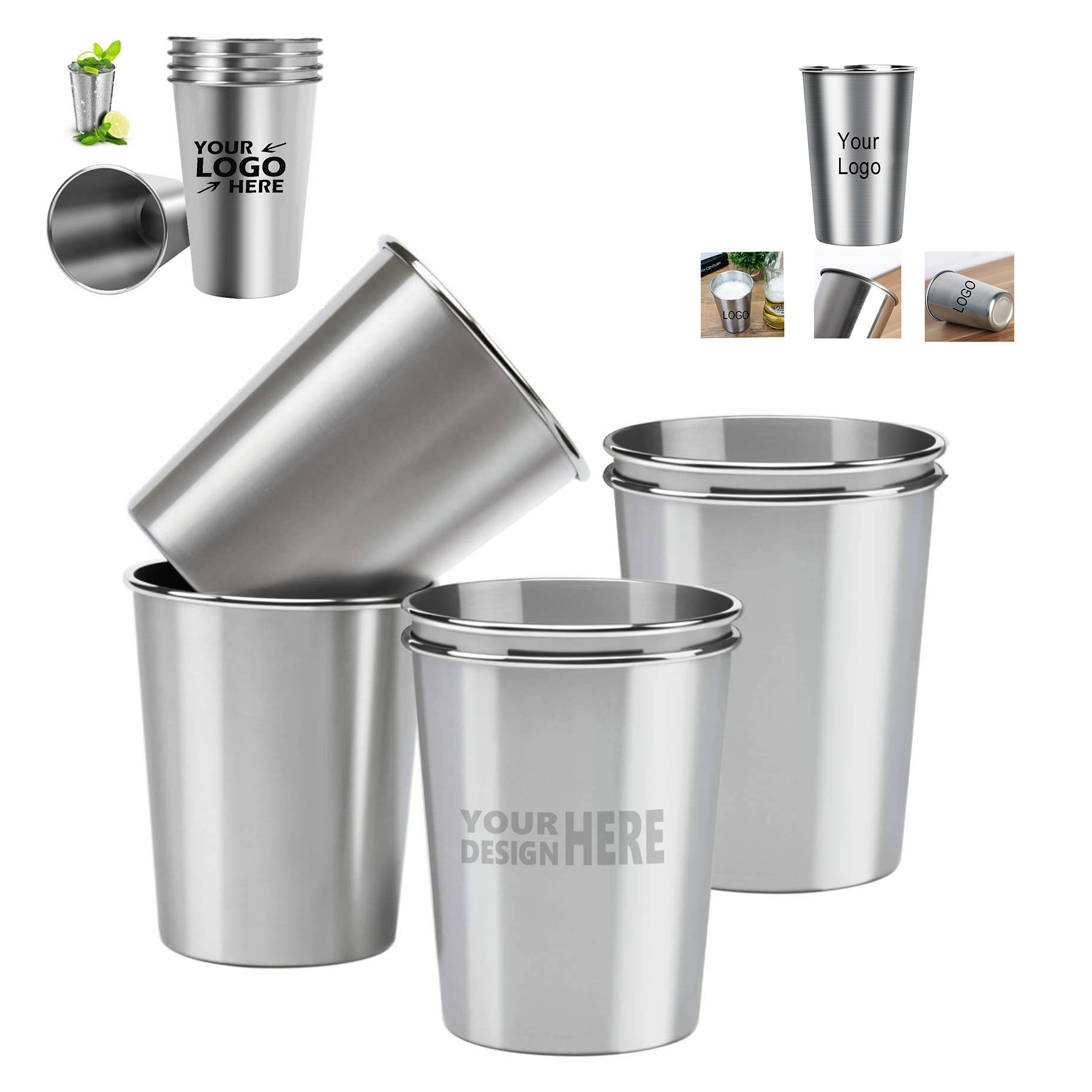 12oz Stainless Steel Water Mug Pint Cup