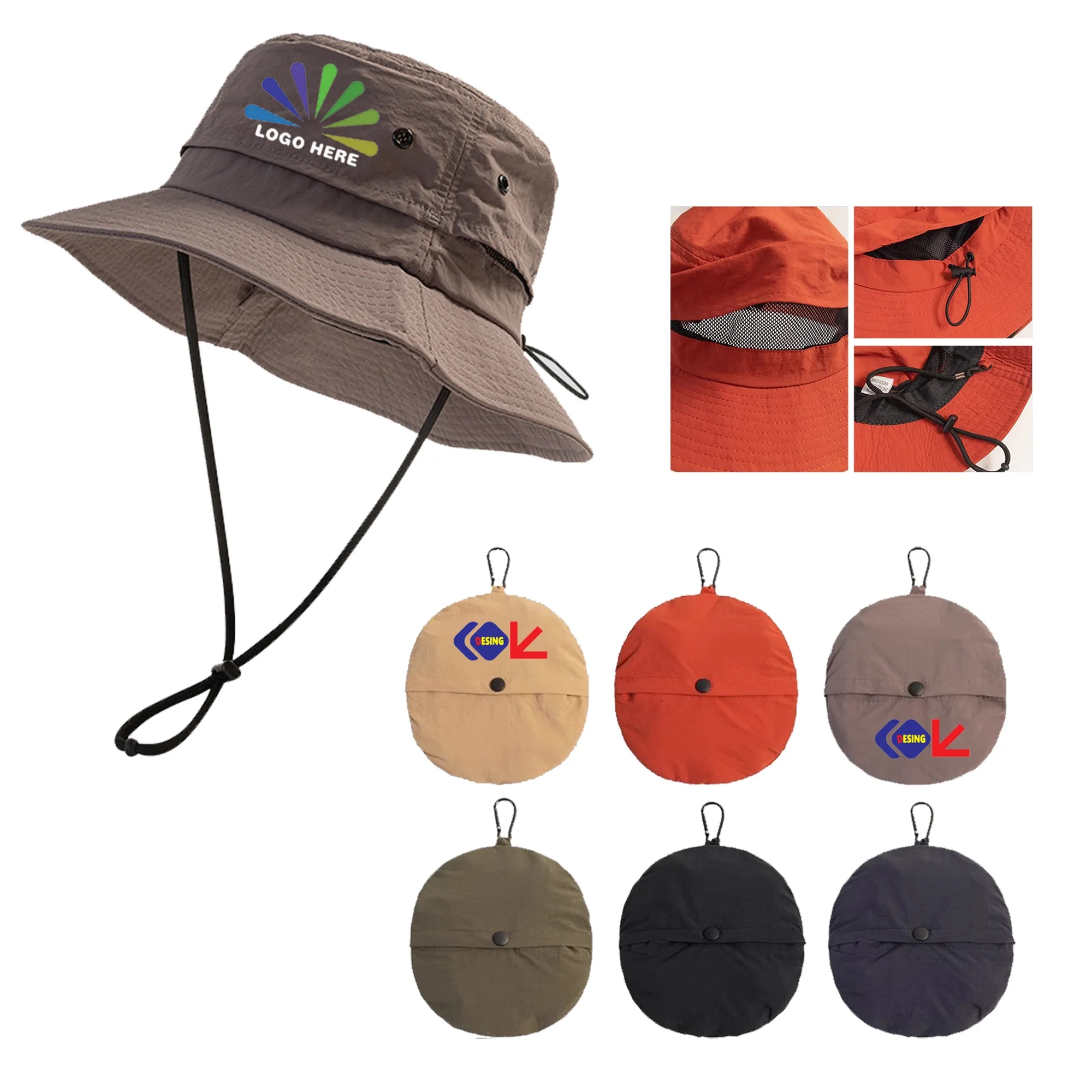 Quick-drying Thin Summer Bucket Hat Collapsible Storage MOQ 6