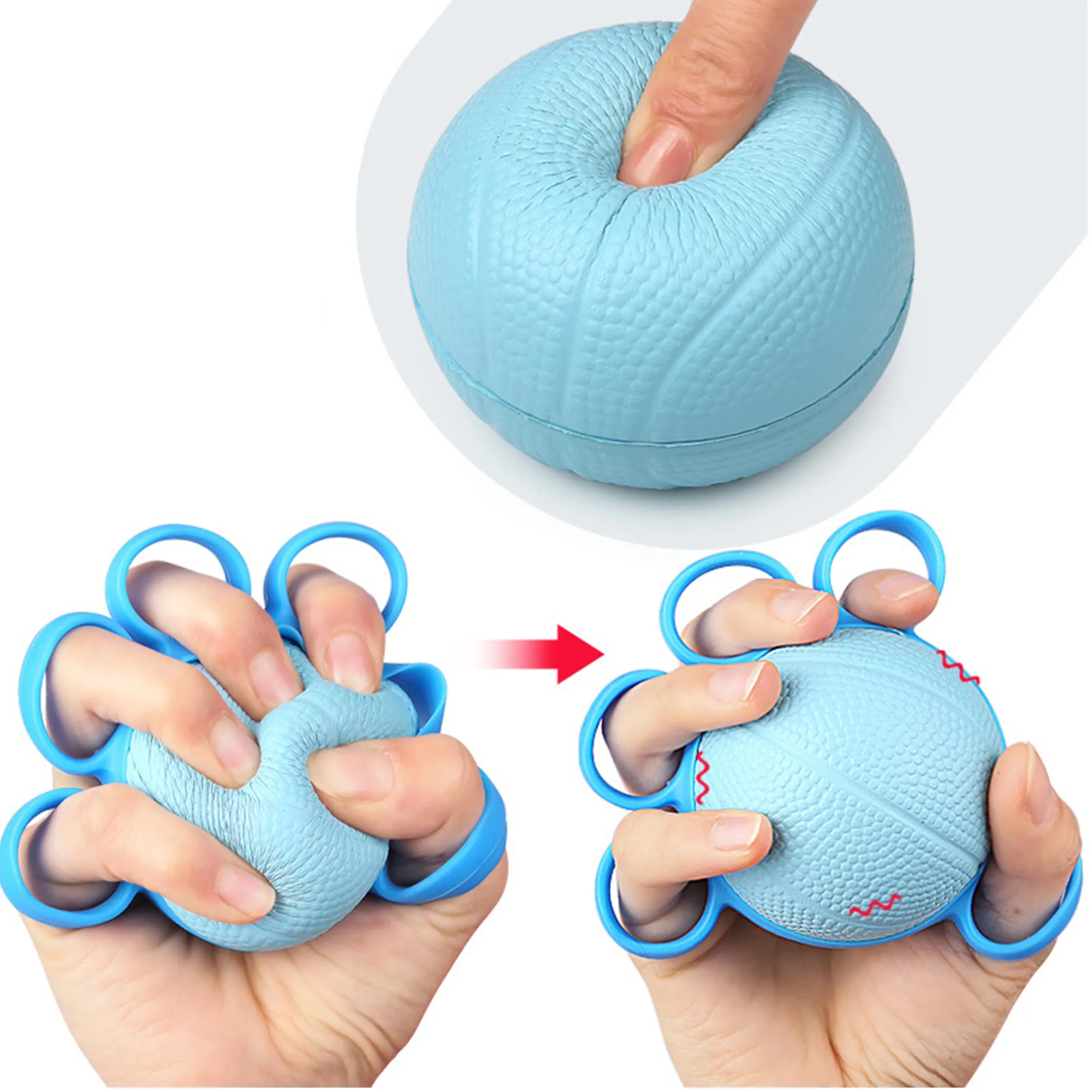 Exerciser Hand Gripper Silicone Finger Puller set 10