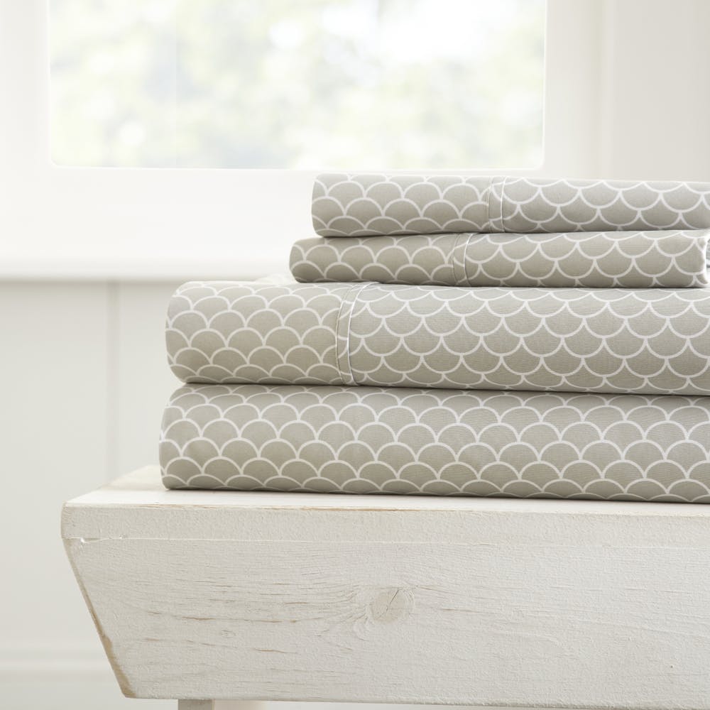 Premium Sheet Sets - Gray Scallop Queen 4 Piece 3