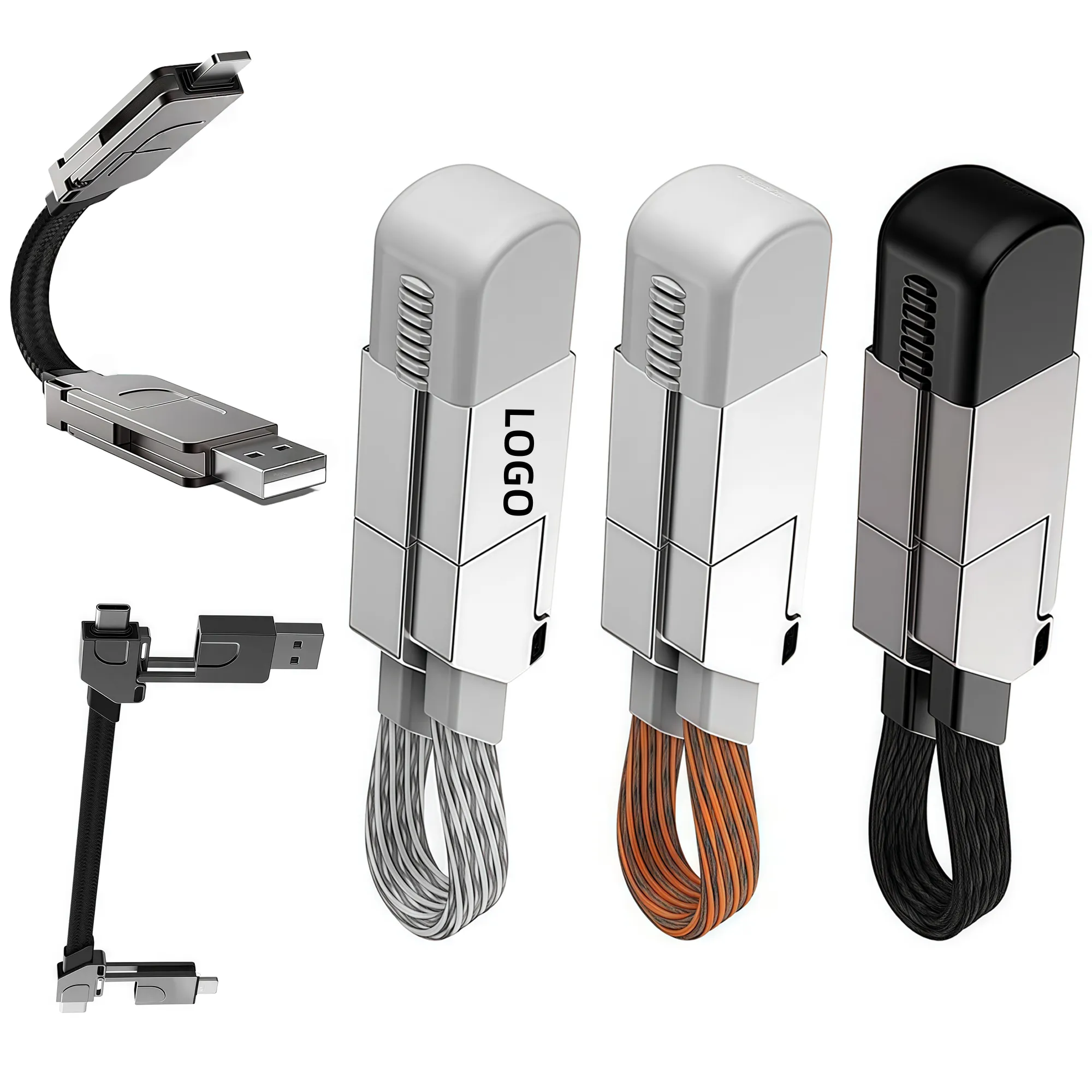 MOQ 60W 6 in 1 Charging Cable for Travel Portable Keyring