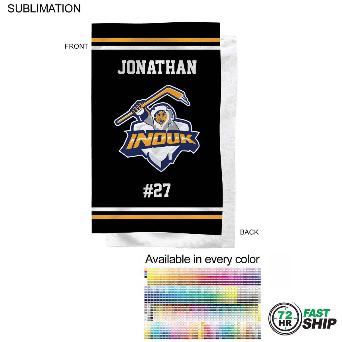 fiel 72 Hr Fast Ship - Team Towel in Microfiber Dri-lite Terry 15x25 Sublimated Sports Towel #SU614-19