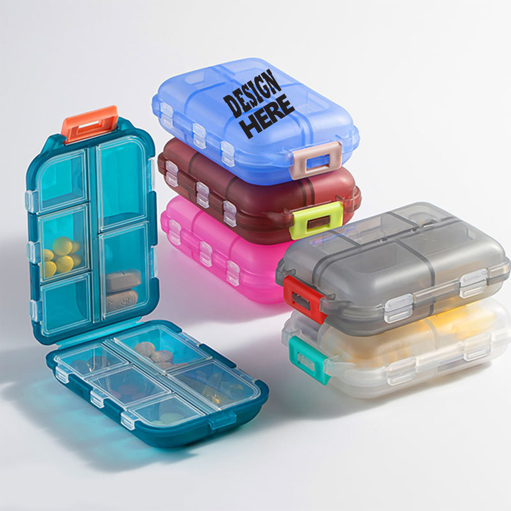 Double-Layer 10-Compartment Transparent Pill Organizer Box 3