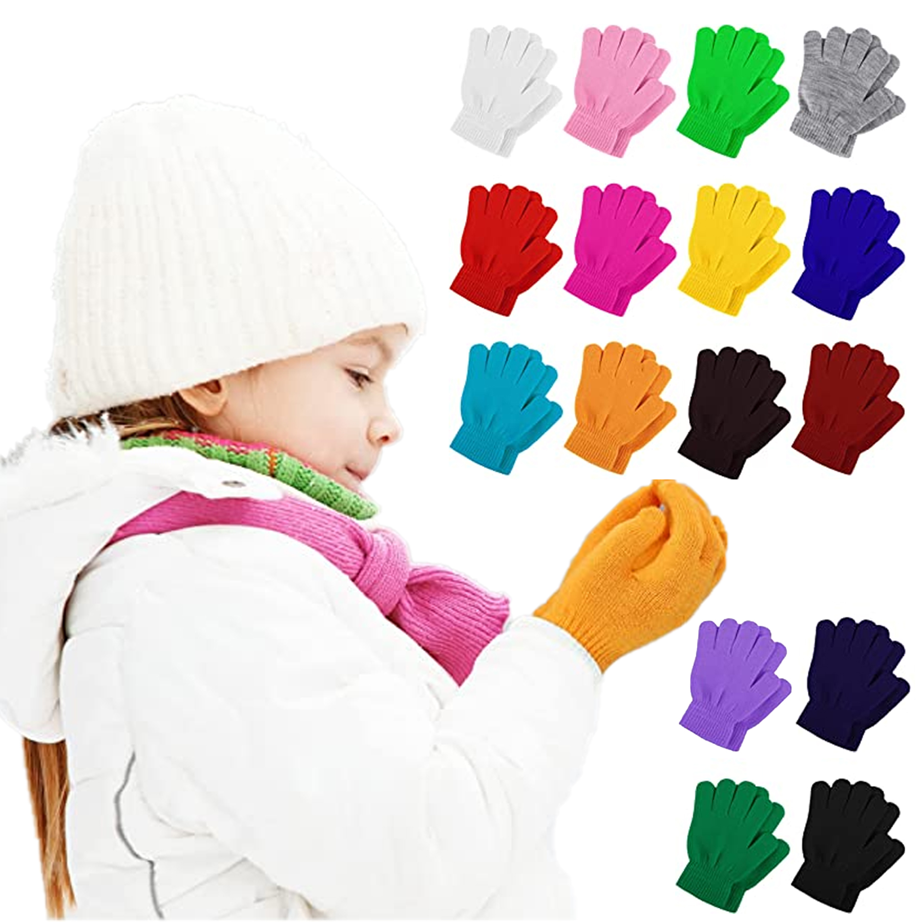 Kid's Winter Stretchy Knitted Gloves 6