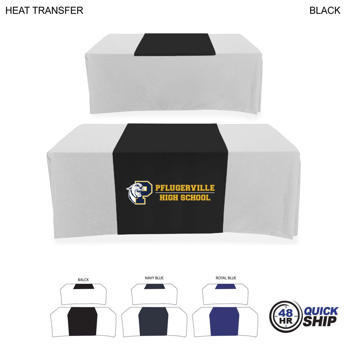 fiel 48 Hr Quick Ship - Polycotton Twill Table Runner 30x60 Covers Front and Top of the table #HT724-2