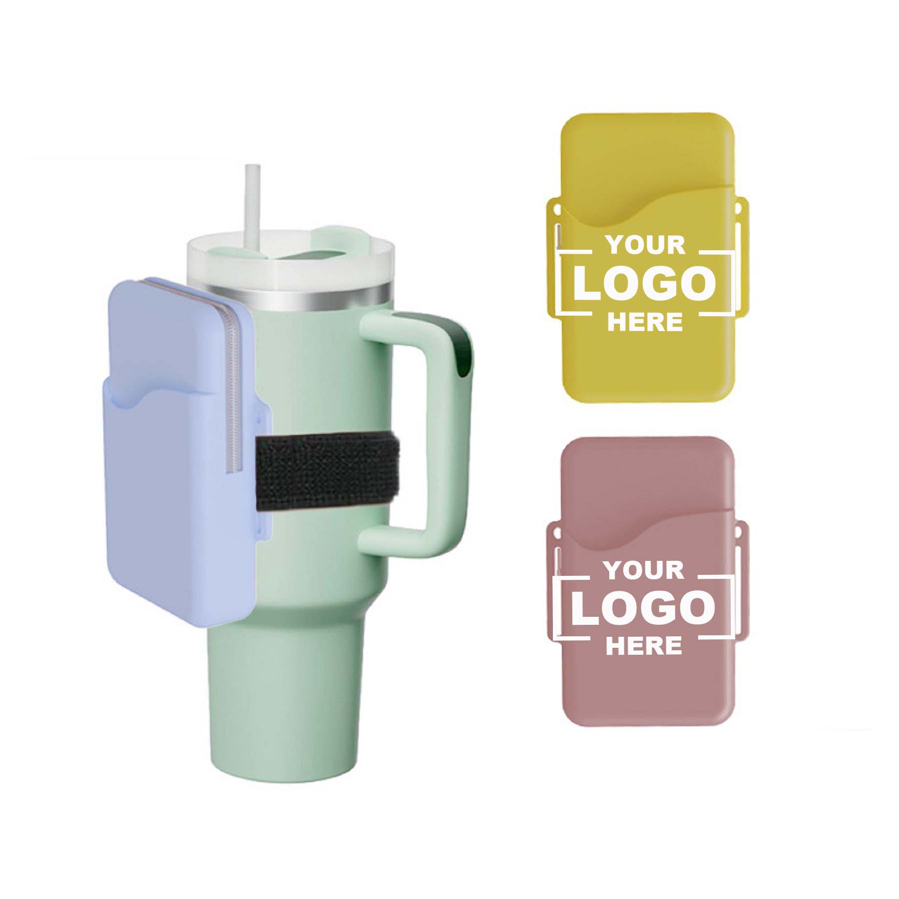 40 oz Silicone Water Bottle with Arm Strap