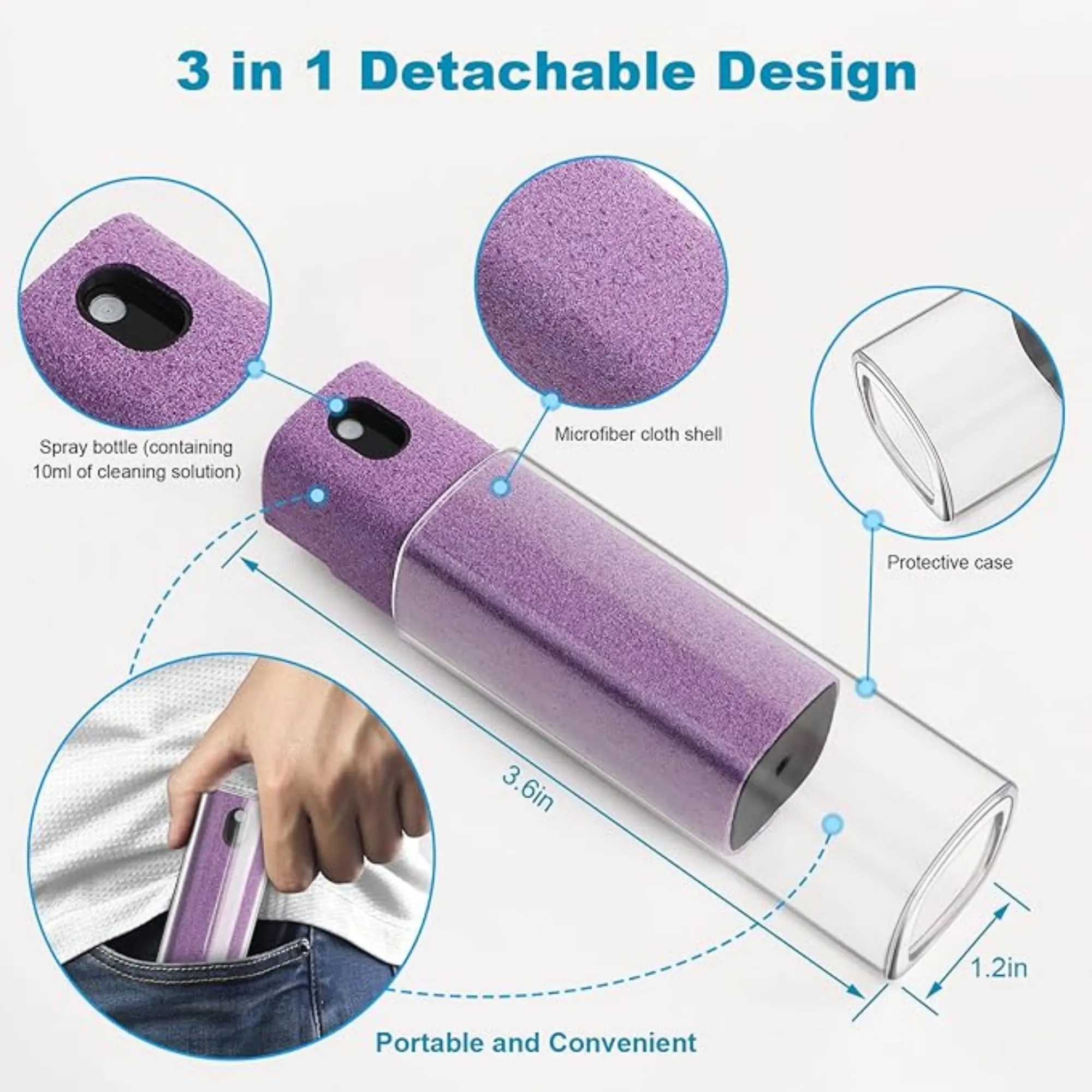 3-in-1 Touchscreen Mist Cleaner Spray and Microfiber Cloth 18