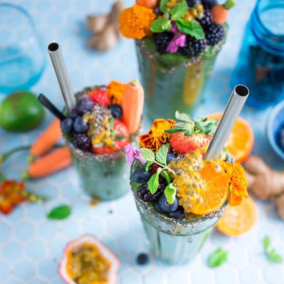 Stainless Steel Smoothie Shake Straw