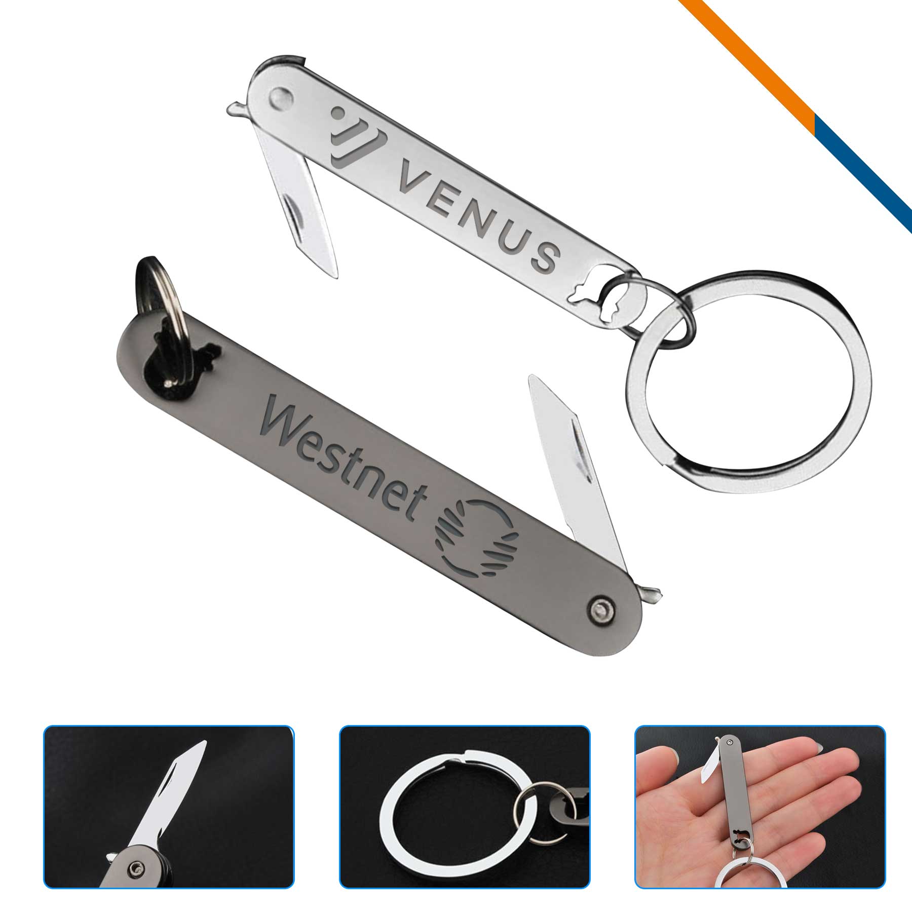 Jorpe Foldable Knife Metal Keychain