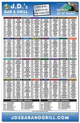 Laminated Card Football Schedule - 11x17 - 14 pt.