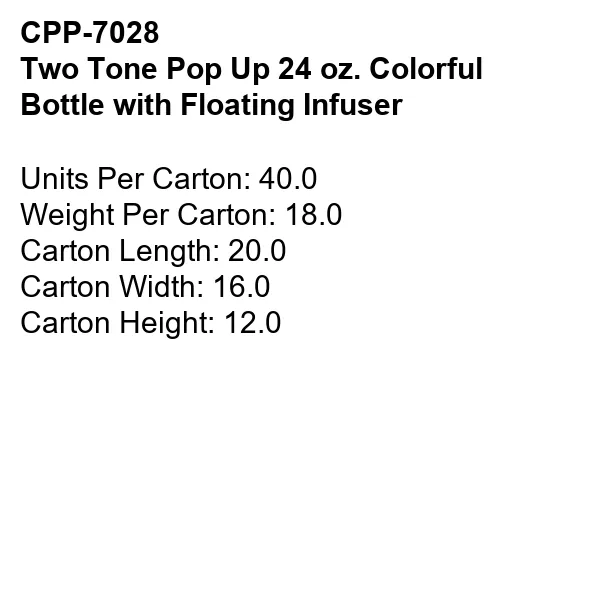 Two Tone Pop Up 24 oz. Colorful Bottle with Floating Infuser 3