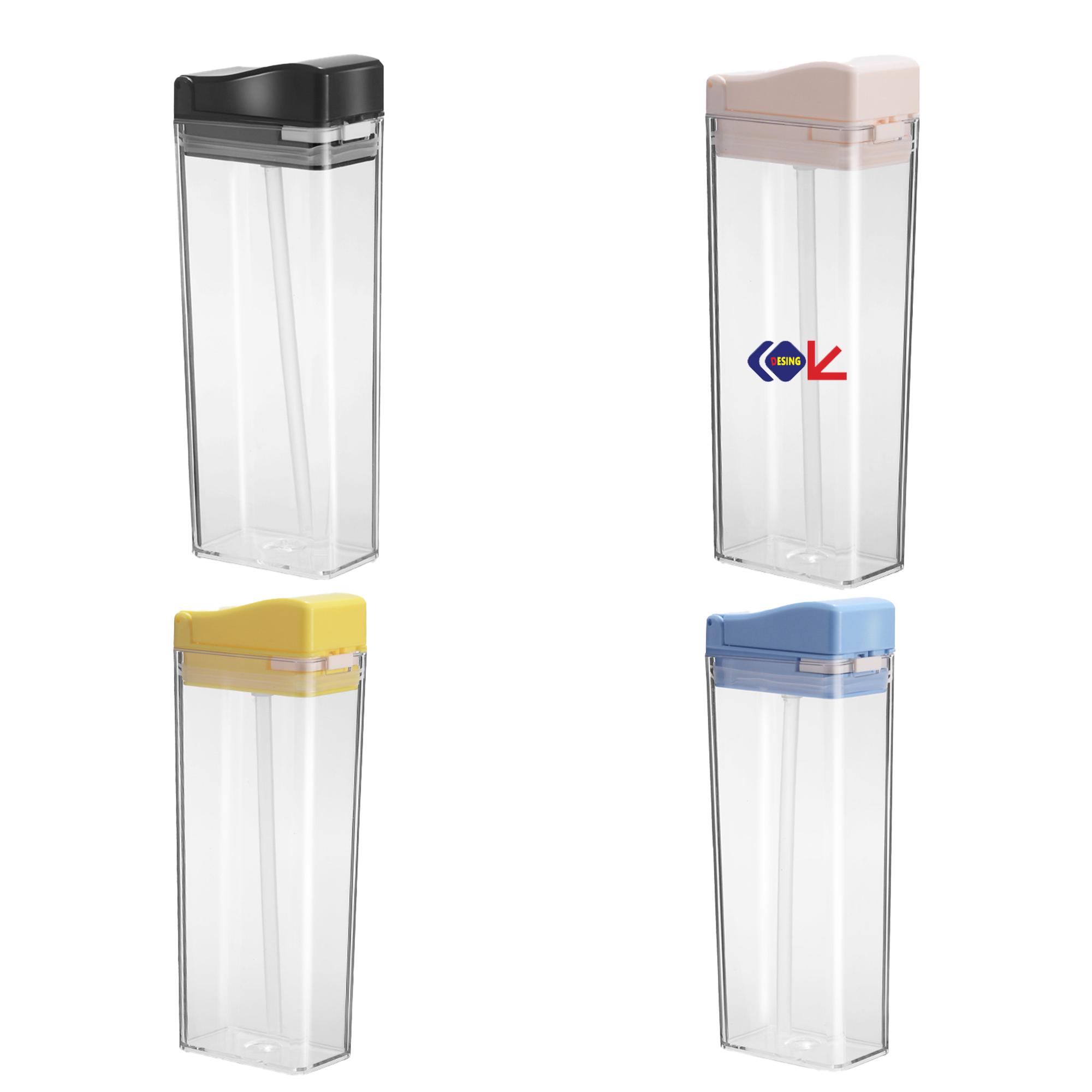 Portable PC Drink Cup with Straw Lid 2